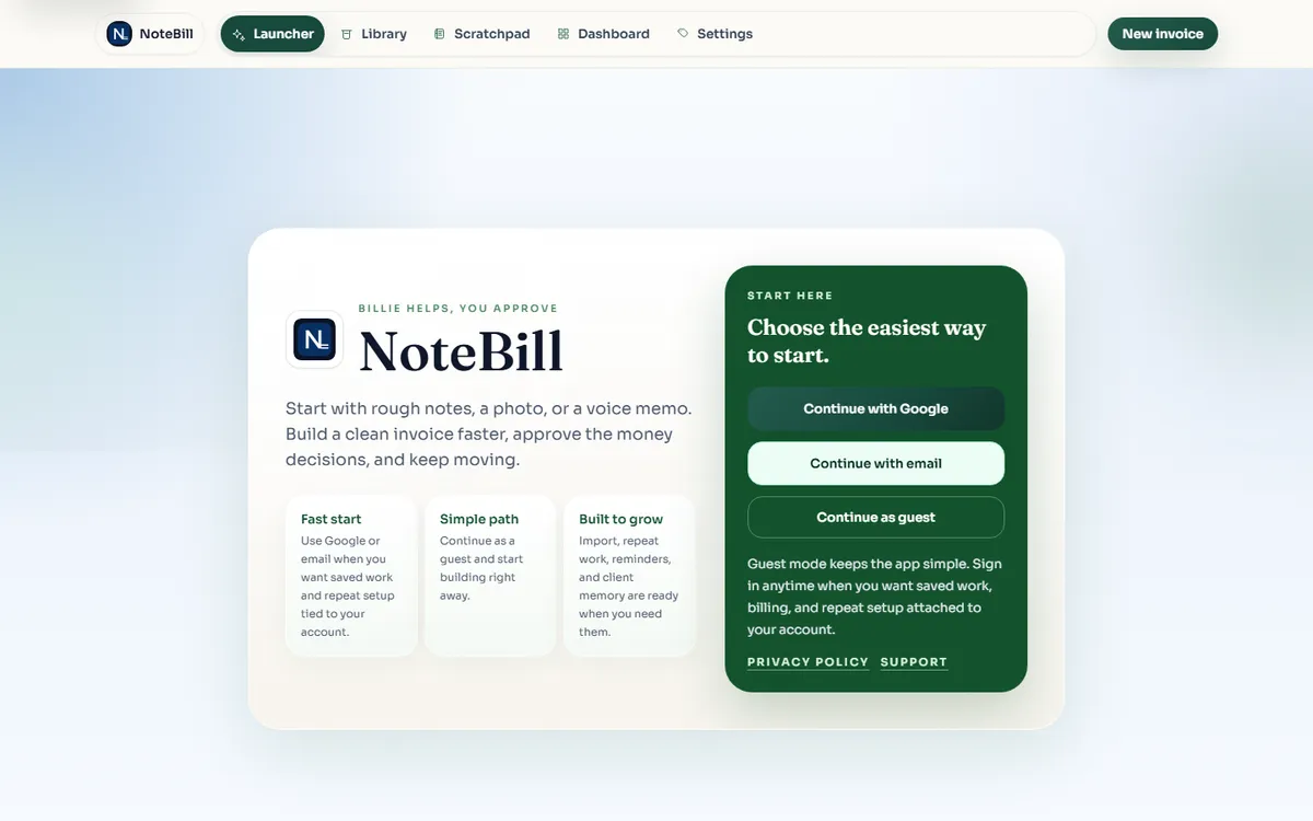 NoteBill preview