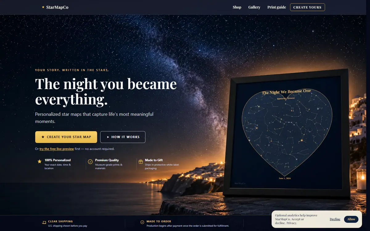 StarMapCo homepage captured at desktop width (1440×900)
