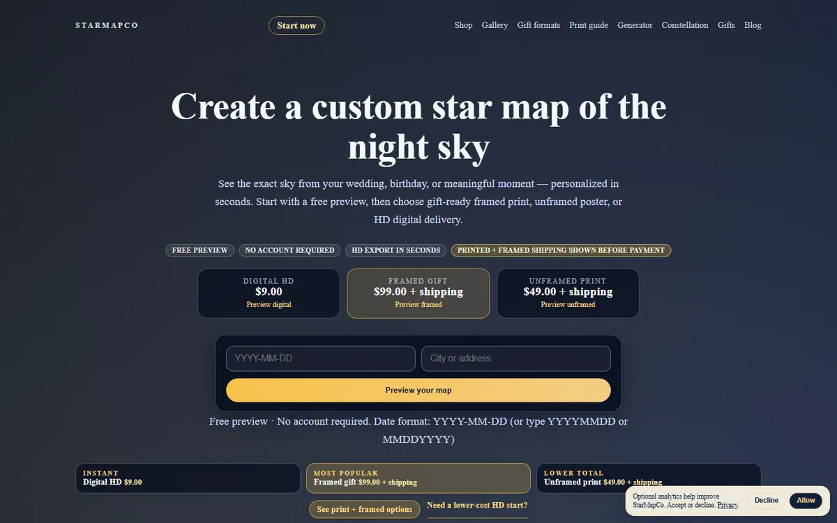 StarMapCo website